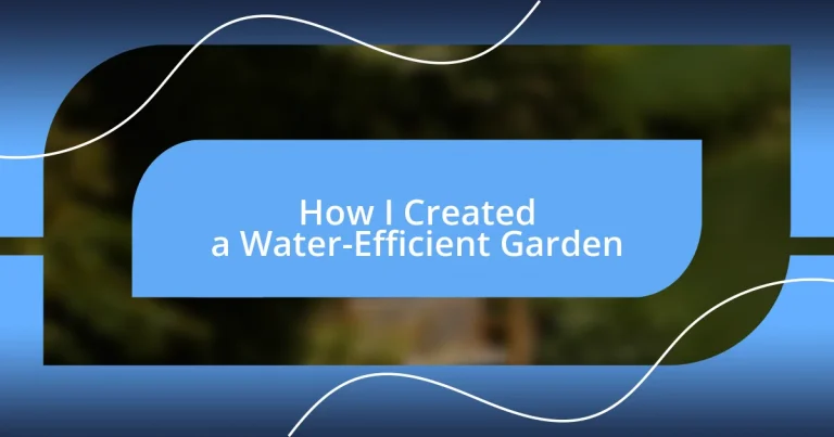 How I Created a Water-Efficient Garden