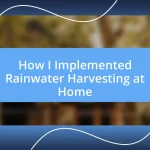 How I Implemented Rainwater Harvesting at Home