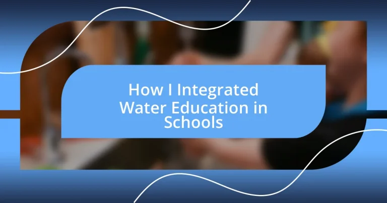 How I Integrated Water Education in Schools