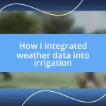 How I integrated weather data into irrigation