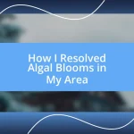 How I Resolved Algal Blooms in My Area