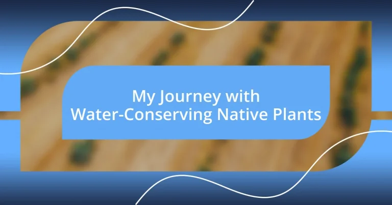 My Journey with Water-Conserving Native Plants