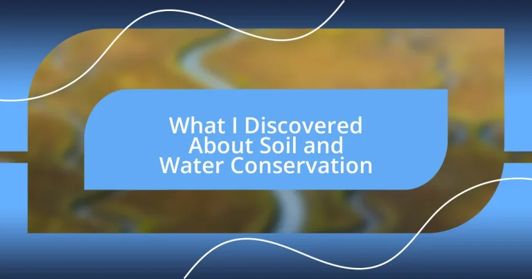 What I Discovered About Soil and Water Conservation