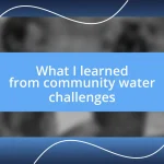 What I learned from community water challenges